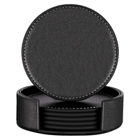 Ensemble de sous-verres en cuir véritable fait main de luxe de haute qualité pour boissons, avec logo personnalisé, pour mariage, bureau, décoration de la maison