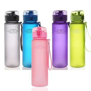 Sıcak satış özel Logo taşınabilir içme şişesi açık mat şeffaf su şişeleri içecek plastik