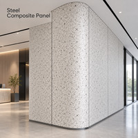 Panneau composite en acier marbré, plaque de 4 mm pour revêtement de façade de bâtiment de bureaux
