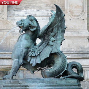 Statua Grande da Esterno in Ottone e Rame, Scultura di Griffone Vianney in Bronzo - Product Image 3