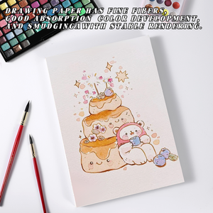 Best Seller Rubens Serie Spring Blossom, 50% Cotone, Pressato a Freddo, 200gsm, 20 Fogli, 8K 16K 32K, Blocco da Disegno Ecologico per Acquerello - Product Image 4