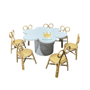 Silla Infantil de Mimbre Hecha a Mano al por Mayor, Estilo Boho, Asiento de Mimbre para Niños, para el Hogar y el Jardín de Infancia - Product Image 1