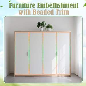 <span class=keywords><strong>Moulure</strong></span> décorative moderne en bois massif semi-perlé non finie 3D pour meubles, murs, armoires, étagères, fenêtres et portes - Product Image 4