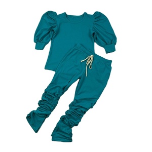 Conjuntos de Ropa para Niños al por Mayor de Alta Calidad en Varios Colores, Pantalones Apilados, Camisa con Mangas Abullonadas, Ropa de Boutique para Otoño - Product Image 5