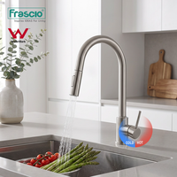 Frascio Luxury Hotel Robinet d'eau de cuisine filtré en chrome à une poignée Robinet d'évier de cuisine extractible à 360 degrés