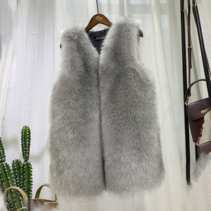 Gilet mi-long en fausse fourrure pour femme, chaleur hivernale, sans manches, gilet en fourrure Hulim moelleuse, vêtement d'extérieur tendance en gros - Product Image 6