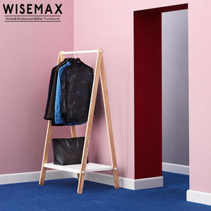 WISEMAX MUEBLES Nordic Madera Maciza Metal Extraíble Hogar Tendedero Cambiador <span class=keywords><strong>Perchero</strong></span> con Zapatero Estante Gabinete - Product Image 5