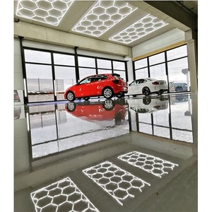 Alimentation AC 8ft * 16ft Hexagonal LED Light Hexagon Lights pour <span class=keywords><strong>Garage</strong></span> Ceiling Honeycomb Lamp 100-245v - Product Image 5