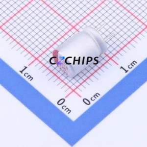 Condensateur solide PCR0EEL821MF08CC32WP, composant traversant (THT), D6.3xL8mm 820uF 20% 2.5V Polymère - Product Image 1