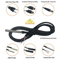Sensor NTC IP67 Tahan Air untuk Sensor Suhu Digital Akurasi 0.5C Bahan SUS304 Probe 6*50mm Kabel Dapat Disesuaikan