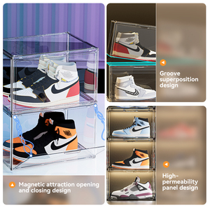 ארון אחסון נעליים מתקפל רב שכבתי, אטום לאבק, בצורת מלבן, עשוי PP, קופסת נעליים שקופה לסניקרס. - Product Image 5