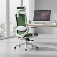 Chaise de bureau exécutive moderne en maille blanche avec base pivotante réglable en hauteur, garantie de 3 ans pour la maison et le bureau