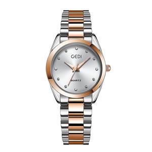 2025 nuevo reloj de mujer Retro esfera redonda elegante correa de acero inoxidable con cuarzo de diamante - Product Image 1