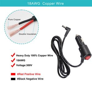 24V/12V Thuốc lá nhẹ hơn chuyển đổi cắm di động DC 5.5x2.1 MÉT sạc cáp điện sạc cho <span class=keywords><strong>DVR</strong></span> Cam - Product Image 4