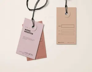 Benutzer definierte rechteckige runde quadratische Kleidung Geschenk produkt Hangtag Tags Hangtags Hanging Card Set für Kleidung Eigenes Logo