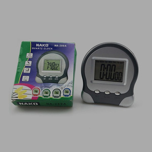 Electronic Clock Oval Shape Alarm With Day Date Display Gray Desk Table Clock - Product Image 3
