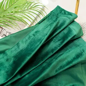 Velluto tenda 2021 nuovo americano retrò ombreggiatura camera da letto ospite velluto oro verde scuro Malachite verde finestra piatta asta tasca pianta