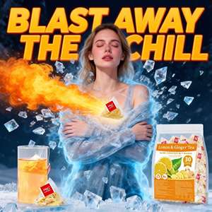 Chá de Ervas Chinesas com Limão e Gengibre, Chá Orgânico para Saúde, Chá Personalizado de Alta Qualidade para Aquecimento do Útero, 30 Saquinhos, Saúde Feminina - Product Image 1