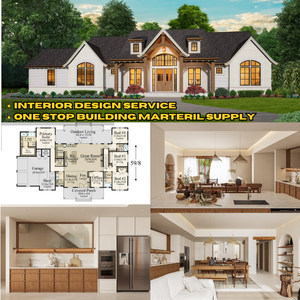 Plans de maisons et de villas de style côtier australien personnalisés avec une conception intérieure écologique et une rendu 3D photoréaliste - Product Image 1