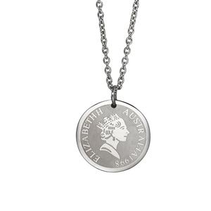 Craft Wolf joyería de moda Oro plata Mujeres Hombres Elizabeth <span class=keywords><strong>Avatar</strong></span> Acero inoxidable Cadena de monedas en relieve Collar ecológico - Product Image 1