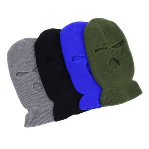 Pasamontañas de punto personalizado de calidad al por mayor con bordado, cubre rostro completo, 3 orificios, para esquí, gorro de invierno para hombres y mujeres - Product Image 4