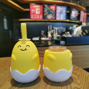 Creative Korean Style Cute Cartoon Eggman Double Wall Glass Cup With Handle Portable Student Gift Cup - Product Image 4