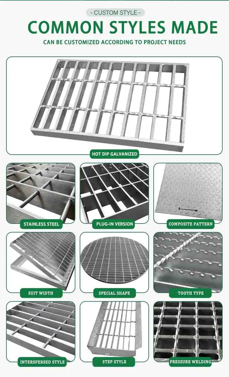 Rifornimento della fabbrica di materiali da costruzione in metallo di alta qualità per pavimenti in acciaio zincato a caldo, passerella in acciaio grata prezzo
