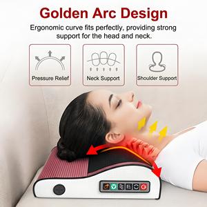 Almohada Masajeadora Calefactable para Cuello <span class=keywords><strong>y</strong></span> <span class=keywords><strong>Espalda</strong></span>, Diseño <span class=keywords><strong>de</strong></span> Arco Dorado, Soporte Ergonómico <span class=keywords><strong>y</strong></span> Amasamiento 3D para Alivio <span class=keywords><strong>de</strong></span> Dolores <span class=keywords><strong>de</strong></span> <span class=keywords><strong>Cabeza</strong></span> - Product Image 3