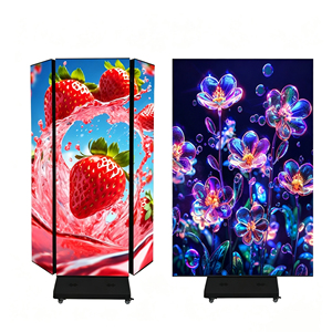 Écran d'affichage LED pliable à trois volets GOB, affichage numérique publicitaire vidéo double face, affichage LED commercial intérieur - Product Image 1