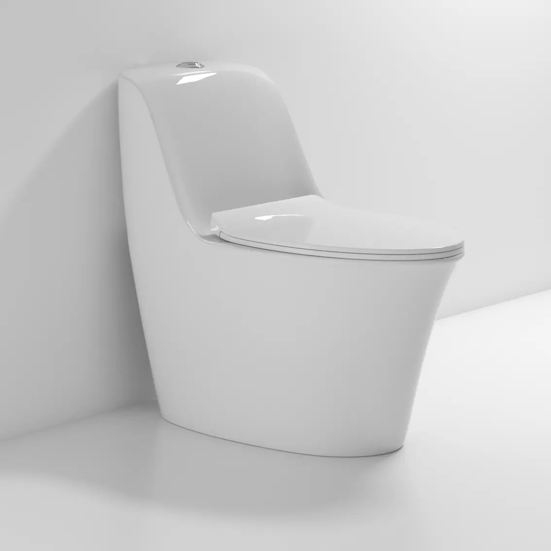 ナノ釉薬新モデル高級衛生陶器ワンピース中国WC Sトラップサイフォン洗浄トイレUFカバーまたはPP付き
