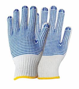 Guantes punteados negros baratos Guantes de trabajo de punto de algodón punteado de PVC de seguridad para protección de manos - Product Image 5