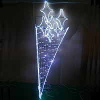 Lumière LED en forme d'étoile pour festival de Noël en extérieur, motif H200cm IP65, PVC décoratif, paysage, ange, vacances, lampes de poteaux de rue 2D