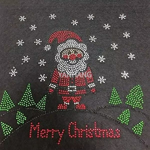 Chapeau de Noël en gros transferts de chaleur de haute qualité DMC Ss10 bleu rouge cristal fer sur <span class=keywords><strong>Strass</strong></span> transferts pour bricolage chapeaux <span class=keywords><strong>t</strong></span>-shirts - Product Image 1