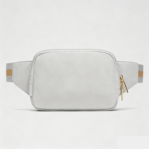 Sac banane de sport grande capacité 2L, couleur unie, fermeture éclair dorée, sangle réglable, pour randonnée en extérieur, entrepôt USA - Product Image 2