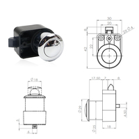 Bouton poussoir serrure d'armoire rv serrure de porte 25 mm trou diamètre serrures de meubles pour caravane yachts bateau