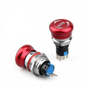 Bouton d'arrêt d'urgence champignon 22 mm, interrupteur de sécurité verrouillable à rotation, étanche IP55, pièce de rechange industrielle CE RoHS - Product Image 4