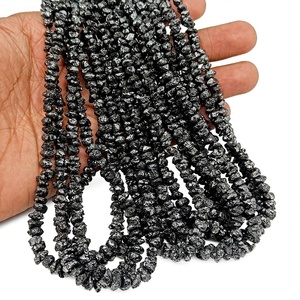 Perlas de Diamante Negro de Gran Tamaño Sin Cortar de 4.5-7.5 mm, Virutas de Diamante Natural en Bruto, Hilos de Piedras Preciosas de 16 Pulgadas a Precio de Mayoreo - Product Image 1