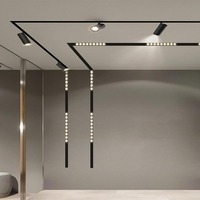 Système d'éclairage sur rail LED magnétique 48V encastré en surface COB linéaire pour plafond, intelligent Tuya, commercial, intérieur, en aluminium, moderne