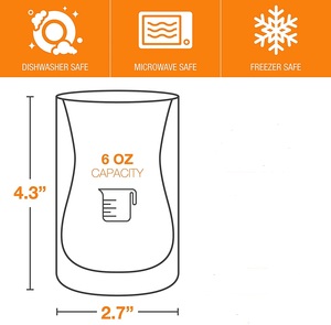 Tazas de té de vidrio transparente turco, tazas de café de vidrio transparente de pared doble, aislamiento, 6oz - Product Image 6