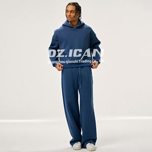 Qianshi 500 Gsm survêtement coupe-vent survêtement 100% coton Football polaire lourd surdimensionné Tech polaire hommes survêtements - Product Image 3