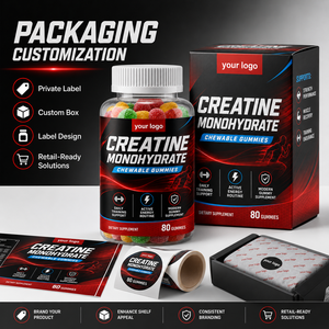 Gummies de Créatine Monohydrate Véganes Certifiées ISO GMP en Gros pour l'Énergie, la Force et la Performance Sportive (Alpha GPC, Taurine) - Product Image 5