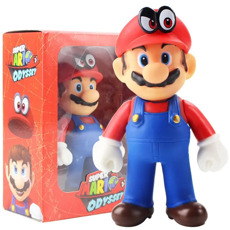 Sıcak satış Mario Bros PVC plastik hediye çocuk figürü için mevcut renk kutuları ile süper Mario Mario oyuncaklar
