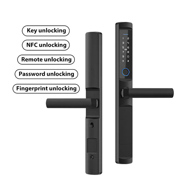 Waterproof Outdoor Smart Door Lock with Biometric Fingerprint Door Handle Keyless Lock for Glass Sliding Door Ready to Ship