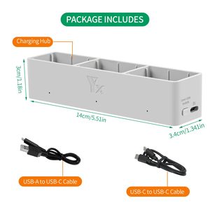 Hub de charge bidirectionnel <span class=keywords><strong>Avata</strong></span> 2, chargeur de <span class=keywords><strong>batterie</strong></span> 3 ports pour <span class=keywords><strong>batterie</strong></span> de vol intelligente de drone <span class=keywords><strong>DJI</strong></span> <span class=keywords><strong>Avata</strong></span> 2 - Product Image 6