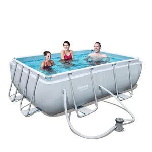 Bestway 56629 piscina retangular inflável de pvc, quadro de aço exterior da piscina