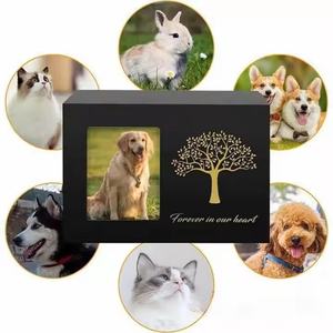 Pet anıt Urns köpek veya kedi külleri için büyük ahşap cenaze kremasyon tabut Urns fotoğraf çerçevesi keepmemory bellek kutusu ile - Product Image 5