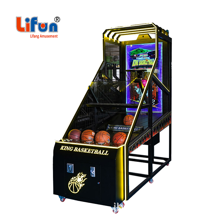Coin Operated Indoor Arcade Basketball Shooting Hoop Game Deluxe Street 2 Players LCD 110/220V