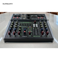 LX402DSP/LX602DSP konsol Mixer Audio kecil Bluetooth Sound Card 4/6 saluran 99DSP/MP3/7-band EQ/48V Phantom Power