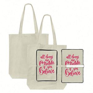 Bolsa de Tela Ecológica Personalizada, Rectangular Original, de Lona con Asas de Algodón, con Impresión de Logotipo de Letras Lisas, Bolsas de Compra Hechas a Medida - Product Image 2