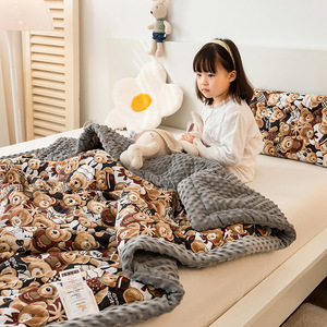 100*150 cm tamaño personalizado aceptable dibujos animados impreso bebé tipos cómodo edredón Manta con tela de algodón Fuzz - Product Image 6